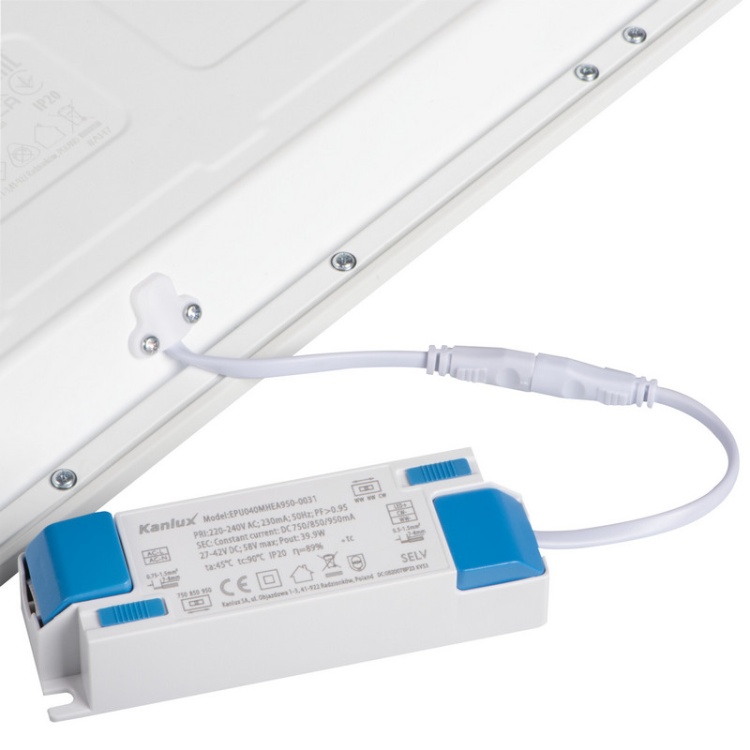 Panel LED BLINGO AIO 38W 4490lm CCT Ra90+ 120x30 IP20 podtynkowy - wybór mocy Kanlux zasilacz zewnętrzny