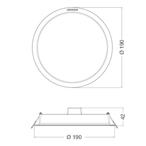 Downlight LED łazienkowy DN190 18W 3000K 1800lm biały IP44 Ledvance wymiary