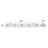 Oprawa hermetyczna LED Hermic 2x120 IP65 Kobi z 2× Philips LED Tube 32W 4000K 3200lm wymiary