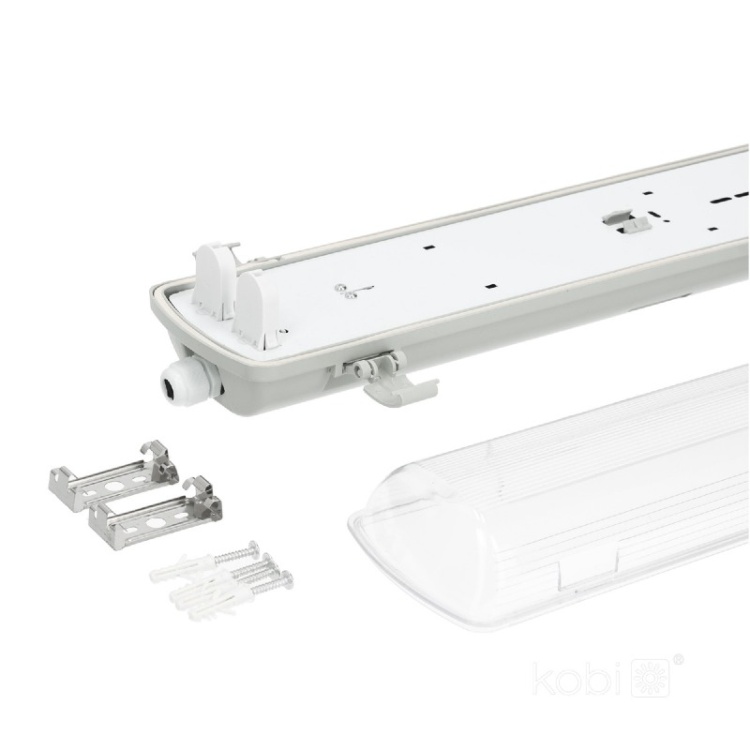 Oprawa hermetyczna LED Hermic 2x120 IP65 Kobi z 2× Philips LED Tube 32W 4000K 3200lm montaż
