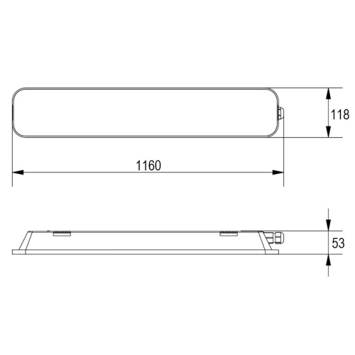 Oprawa hermetyczna LED LUNAR 120cm 80W 4000K 8000lm IP66 GTV wymiary