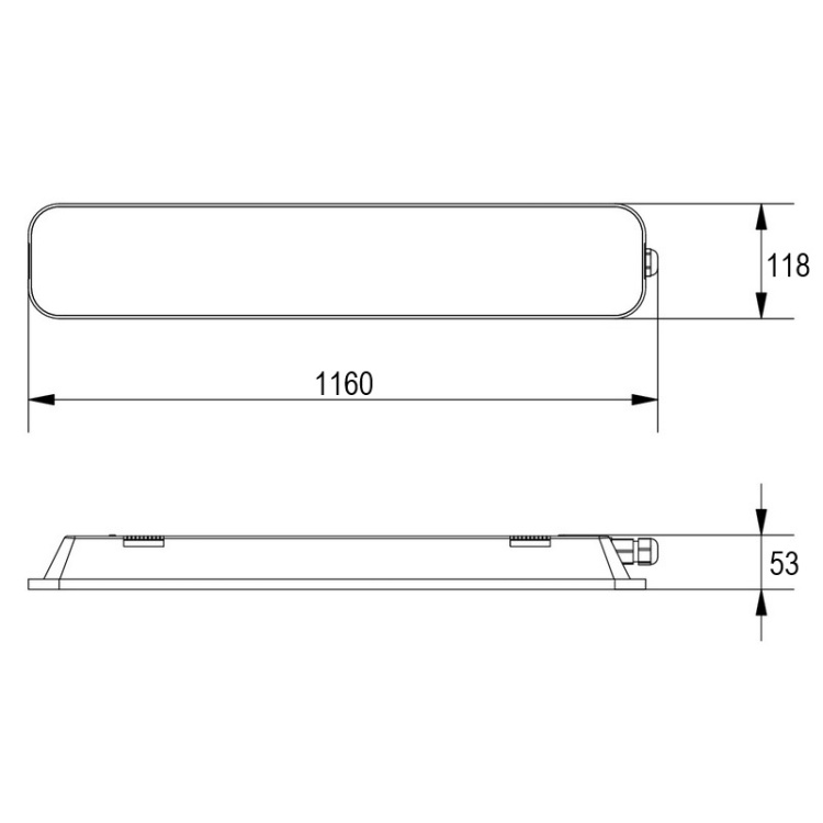 Oprawa hermetyczna LED LUNAR 120cm 80W 4000K 8000lm IP66 GTV wymiary