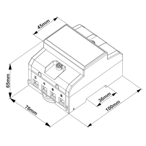 Licznik energii elektrycznej 3-fazowy OR-WE-531 80A MID 4.3 modułu DIN Orno wymiary