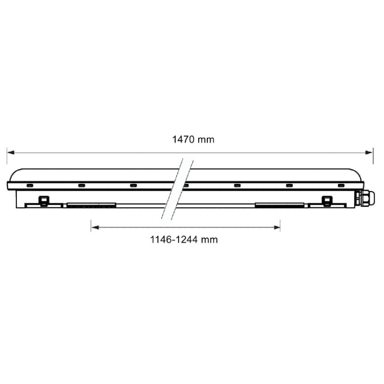 PILA WT008C 60S/840 PSU L1500 CLASSIC wymiary