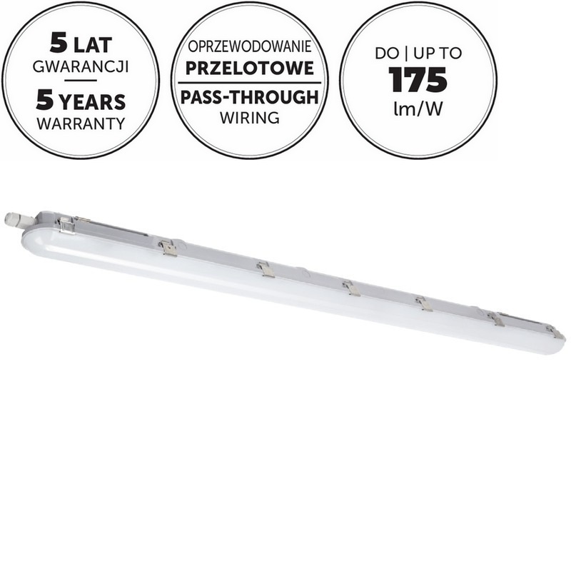 Oprawa liniowa hermetyczna LED NEXFORCE N2 52W 4000K Kobi Pro 5 lat gwarancji