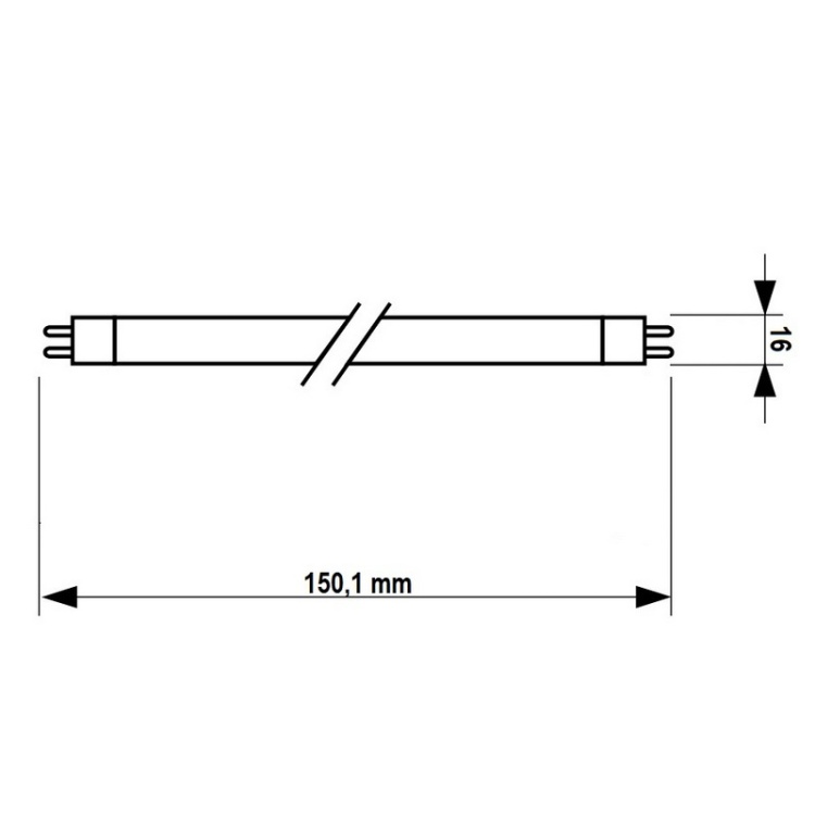 Świetlówka TL Mini Standard 4W/33-640 G5 4W 130lm 4000K L=15cm PHILIPS wymiary