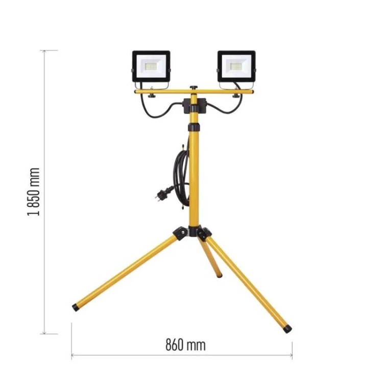 Zestaw 2x naświetlacz LED HOBBY SLIM 20W 4000K IP65 + statyw Emos ZS2221.2 wymiary