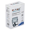 Naświetlacz LED V-TAC VT-10-S-B 10W 4000K 800lm IP65 IK05 z czujnikiem ruchu i funkcją Cut-OFF opakowanie