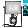 Naświetlacz LED V-TAC VT-10-S-B 10W 6400K 800lm IP65 IK05 z czujnikiem ruchu i funkcją Cut-OFF 5 lat gwarancji