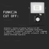 Naświetlacz LED V-TAC VT-10-S-B 10W 6400K 800lm IP65 IK05 z czujnikiem ruchu i funkcją Cut-OFF - opis funkcji