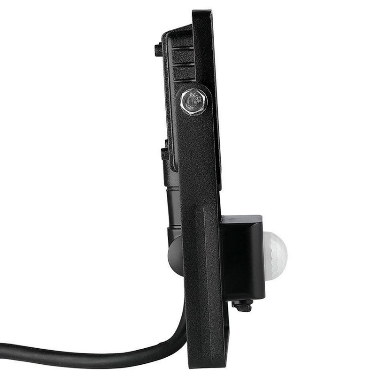 Naświetlacz LED V-TAC VT-10-S-B 10W 6400K 800lm IP65 IK05 z czujnikiem ruchu i funkcją Cut-OFF bok