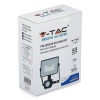 Naświetlacz LED V-TAC VT-10-S-B 10W 6400K 800lm IP65 IK05 z czujnikiem ruchu i funkcją Cut-OFF opakowanie