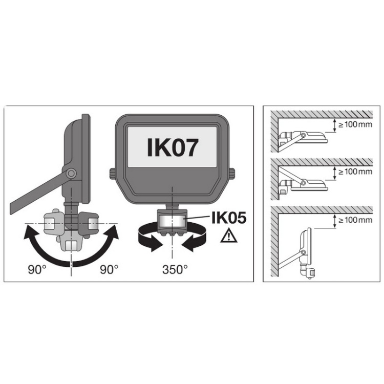 Naświetlacz LED FL PFM 10W 4000K SYM 100 S BK 1200lm IP65 z czujnikiem Ledvance montaż
