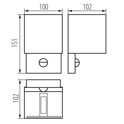 Oprawa elewacyjna REKA PIR 7W 340lm 4000K z czujnikiem szara Kanlux 28994 wymiary