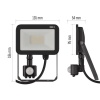 Naświetlacz LED PROFI PIR ZS2722 20W 4000K 2200lm 14cm Emos wymiary