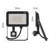 Naświetlacz LED PROFI PIR ZS2732 30W 4000K 3300lm 16cm Emos wymiary