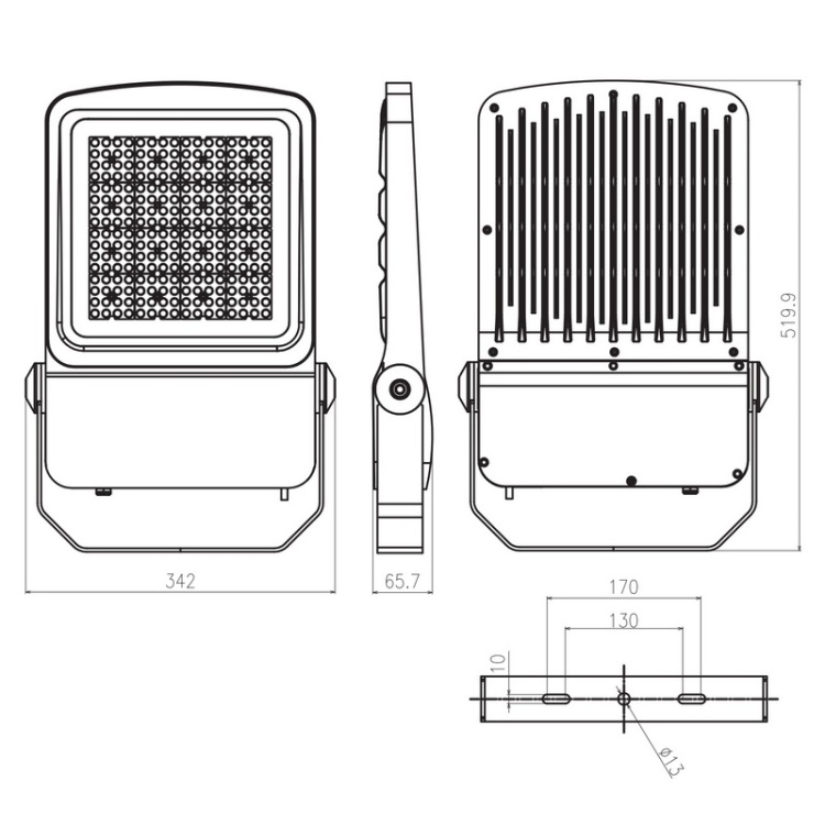 Naświetlacz LED CAMPUS 250W 4000K 37500lm 52 cm wymiary – Bemko