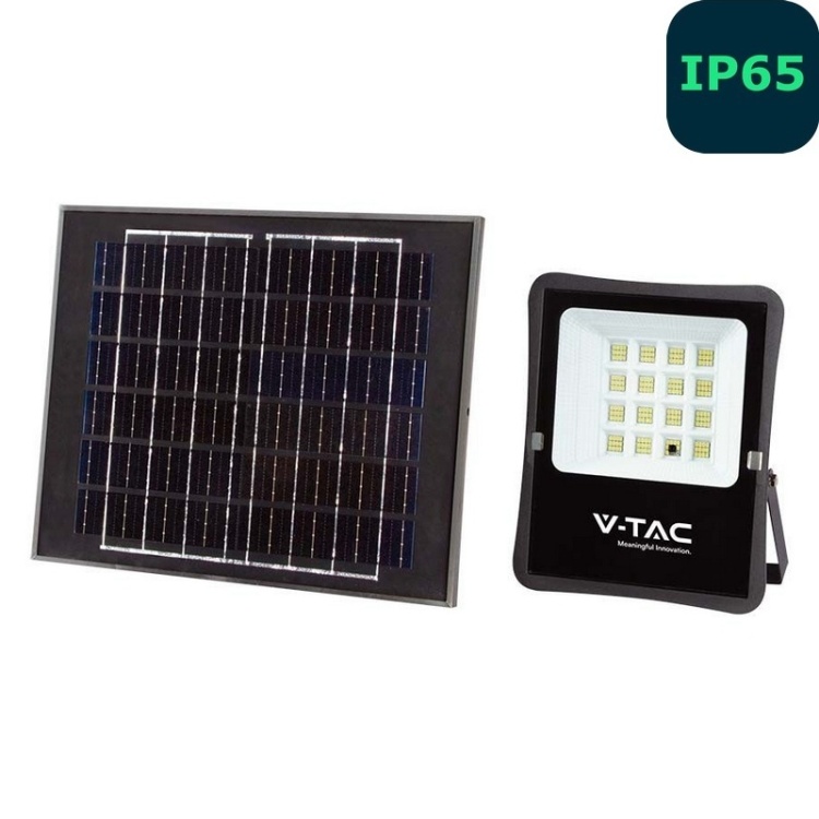 Naświetlacz LED z panelem solarnym 16W 1600lm b. zimny 6400K IP65 V-TAC