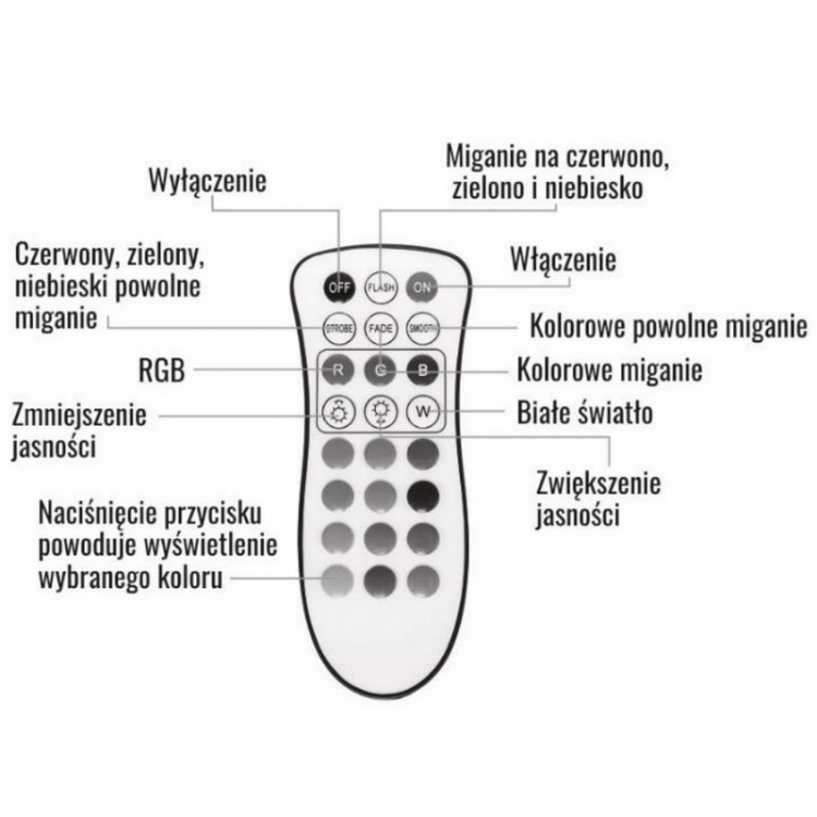 Naświetlacz LED PREMIUM 50W RGB+6500K IP65 90° EC20686 ECOlight pilot - opis