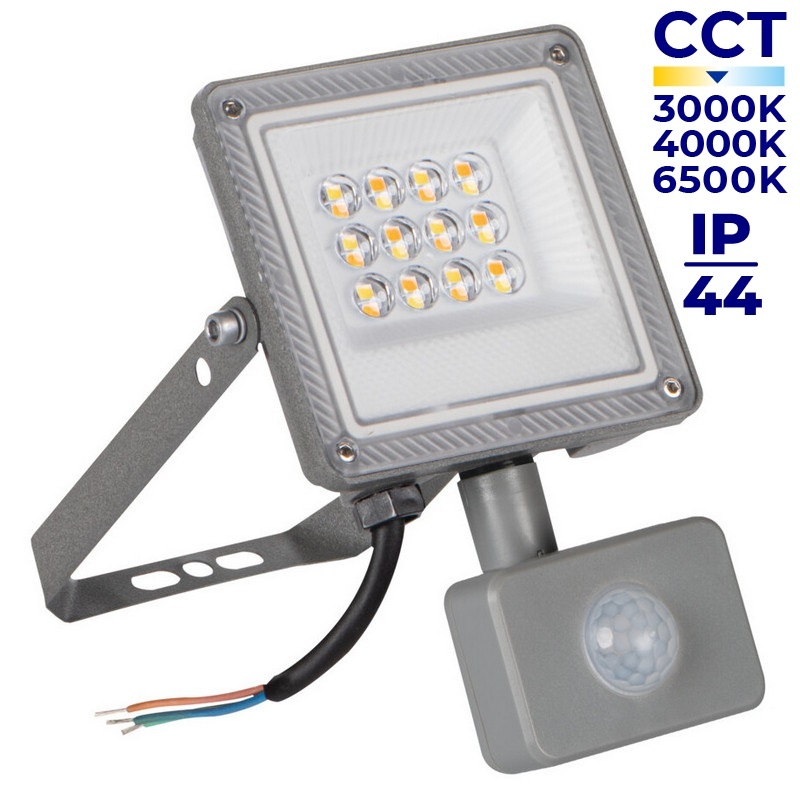 Naświetlacz LED ACETE SE 10W CCT 1080lm z czujnikiem ruchu IP65 szary Kanlux 38490
