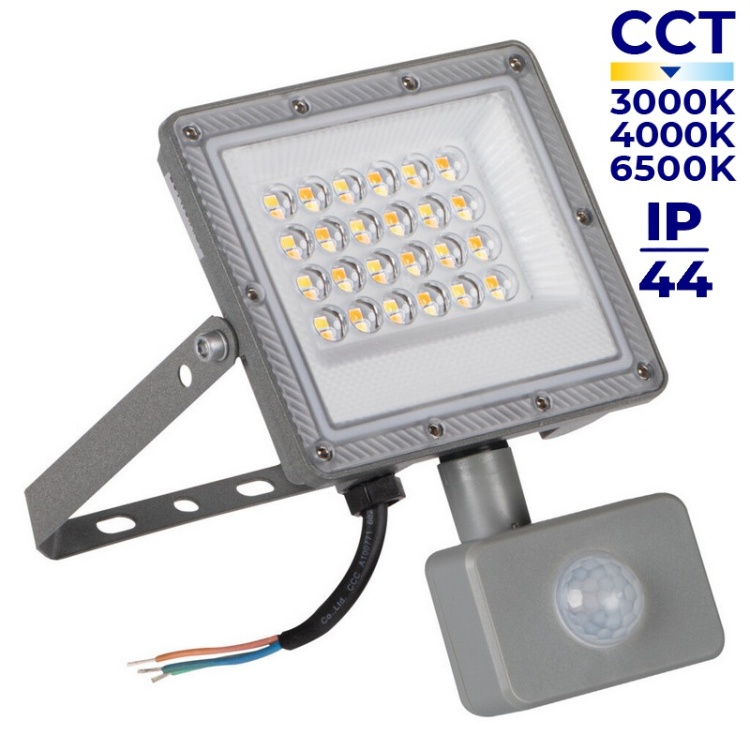 Naświetlacz LED ACETE SE 20W CCT 2160lm z czujnikiem ruchu IP44 szary Kanlux 38496