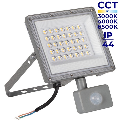 Naświetlacz LED ACETE SE 30W CCT 3240lm z czujnikiem ruchu IP44 szary Kanlux 38497
