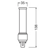 Świetlówka LED DULUX D13 6W=13W 2P G24d-1 4000K 660lm biała neutralna EM/230V Ledvance wymiary