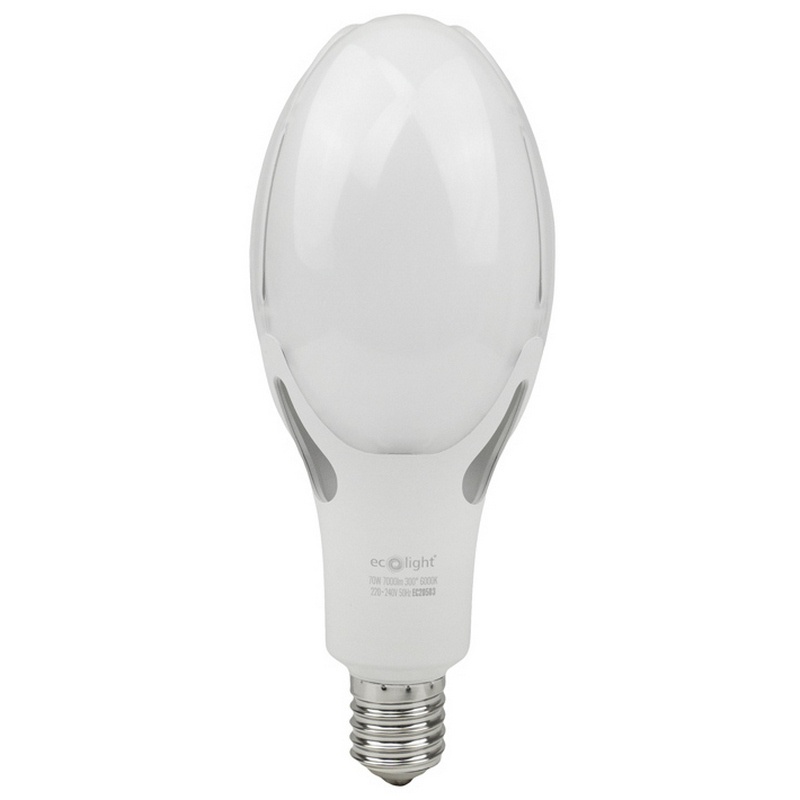 Żarówka LED przemysłowa Ecolight Rocket E40 70W 6000K 7000lm 300° – chłodna barwa światła