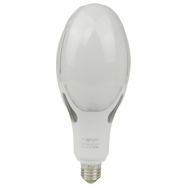 Żarówka LED przemysłowa Ecolight Rocket E27→E40 40W 6000K 4000lm 300° – chłodna barwa światła