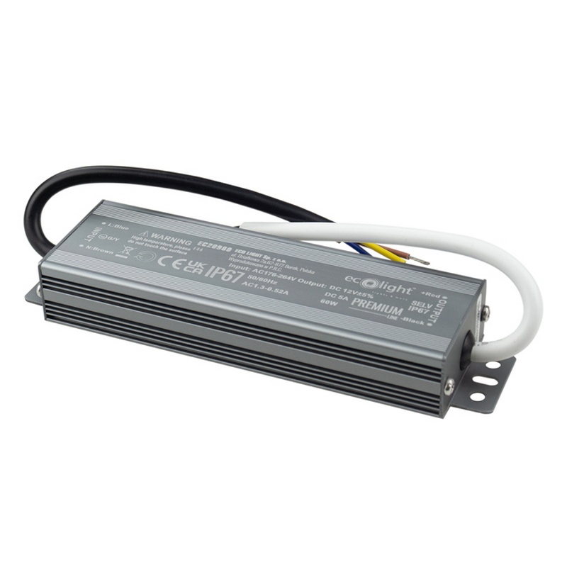Zasilacz hermetyczny PREMIUM 60W 12V 5A IP67 Ecolight