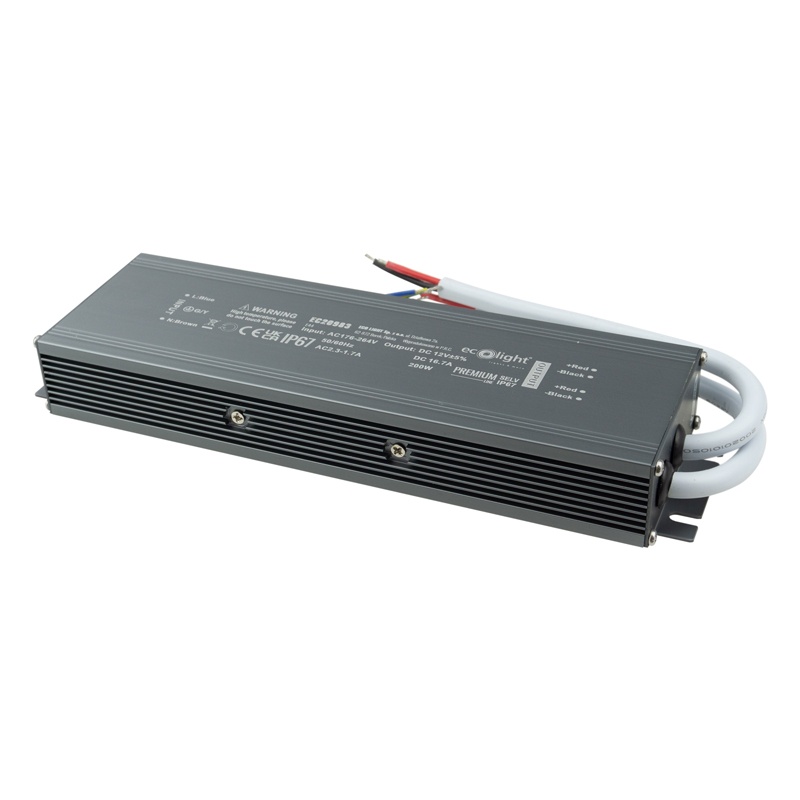 Zasilacz hermetyczny PREMIUM 200W 12V 16.7A IP67 Ecolight