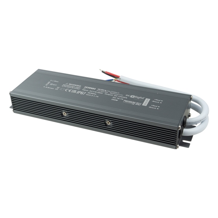 Zasilacz hermetyczny PREMIUM 200W 12V 16.7A IP67 Ecolight