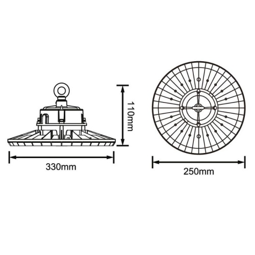 Lampa przemysłowa High Bay Premium HB-S26 240W 6500K 48000lm IP65 Ecolight wymiary