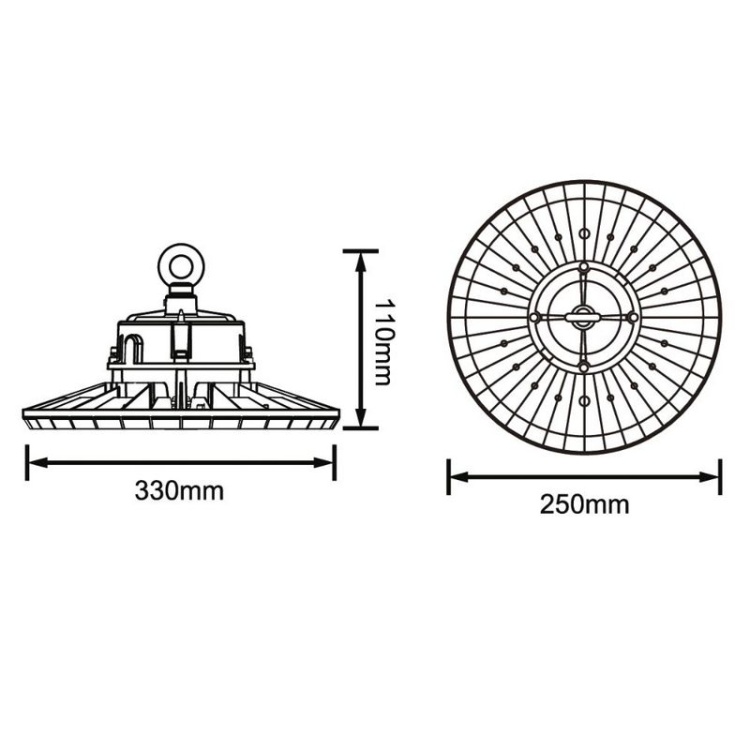 Lampa przemysłowa High Bay Premium HB-S26 240W 6500K 48000lm IP65 Ecolight wymiary