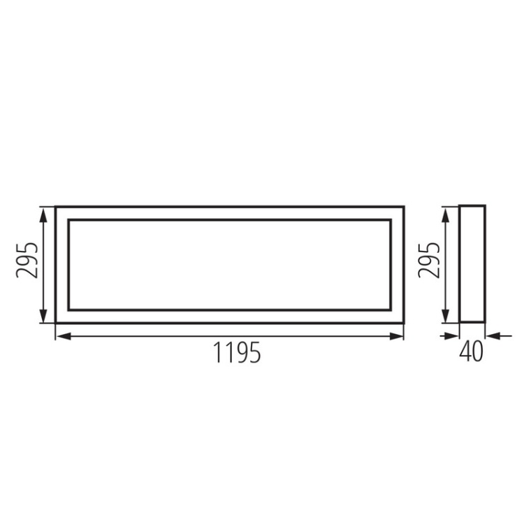 Panel LED BLINGO UAIO 40W 4370lm CCT Ra90+ UGR <19 120x30 IP20 natynkowy Kanlux 39233 wymiary