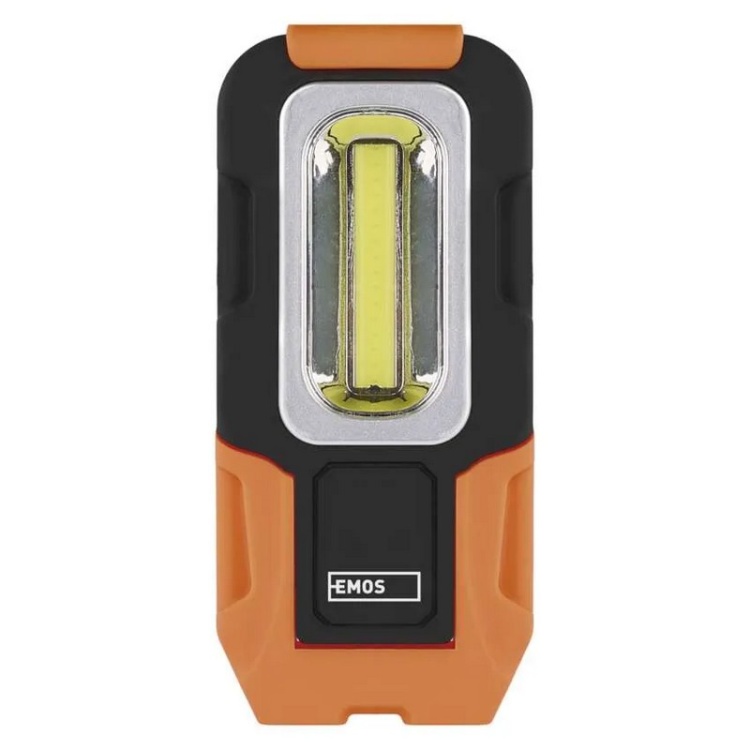 Lampa warsztatowa LED COB EMOS P3881 180lm 2 tryby z magnesem i hakiem EMOS front