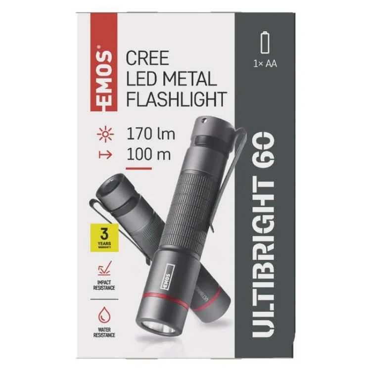 Latarka ULTIBRIGHT 60 LED CREE 170lm IP65 Emos P3160 opakowanie przód