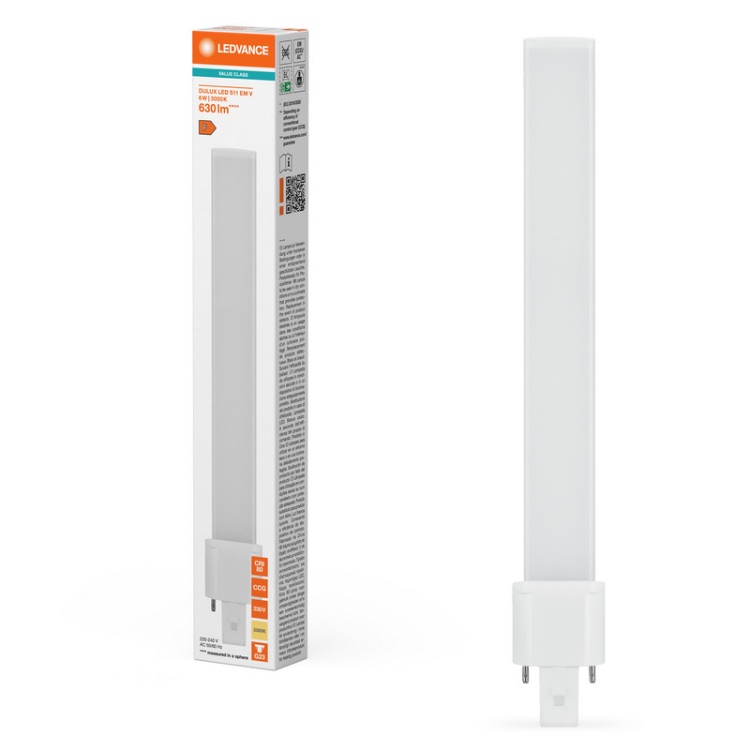 Świetlówka LED DULUX S11 6W = 11W 2P G23 3000K 630lm biała ciepła EM/230V – Ledvance