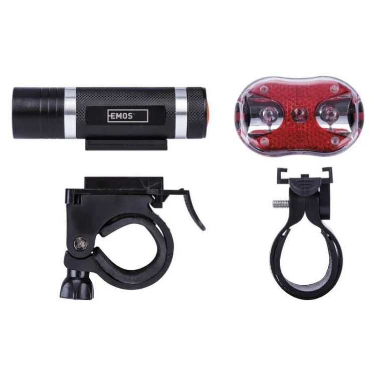 Zestaw lampek rowerowych LED EMOS P3920 150lm IP43 – przednia i tylna lampka z uchwytem
