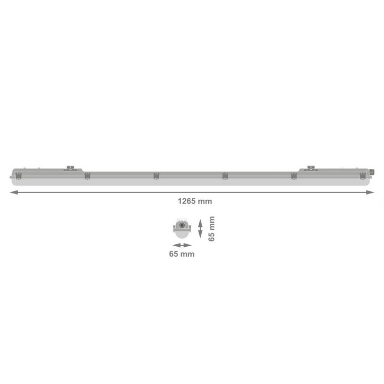 Oprawa LEDVANCE DP HOUSING 1200 E 1x T8 wymiary