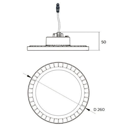 PILA BY007P G2 LED150S/840 PSU WB wymiary – oprawa przemysłowa LED IP65