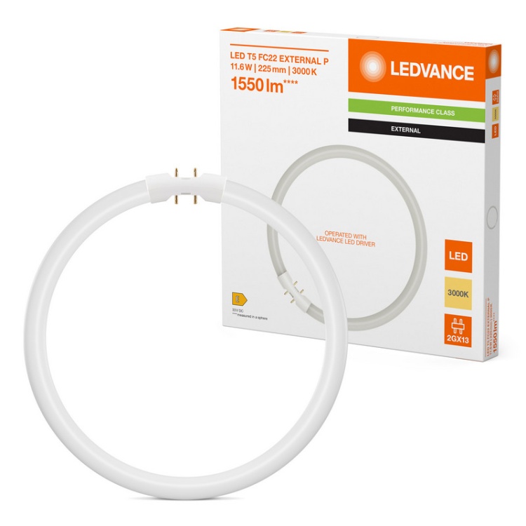 Oznaczenia techniczne lampy LEDVANCE LED T5 FC 22 EXTERNAL 830 11.6W