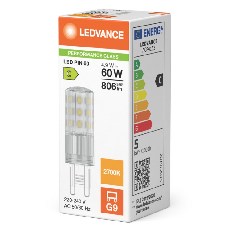 LED PIN 60 320° P 4.9W 827 Clear – żarówka LED G9