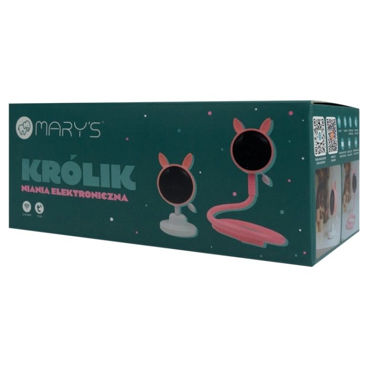 Mary’s Królik – niania elektroniczna Full HD 1080p z kołysankami i czujnikiem temperatury opakowanie