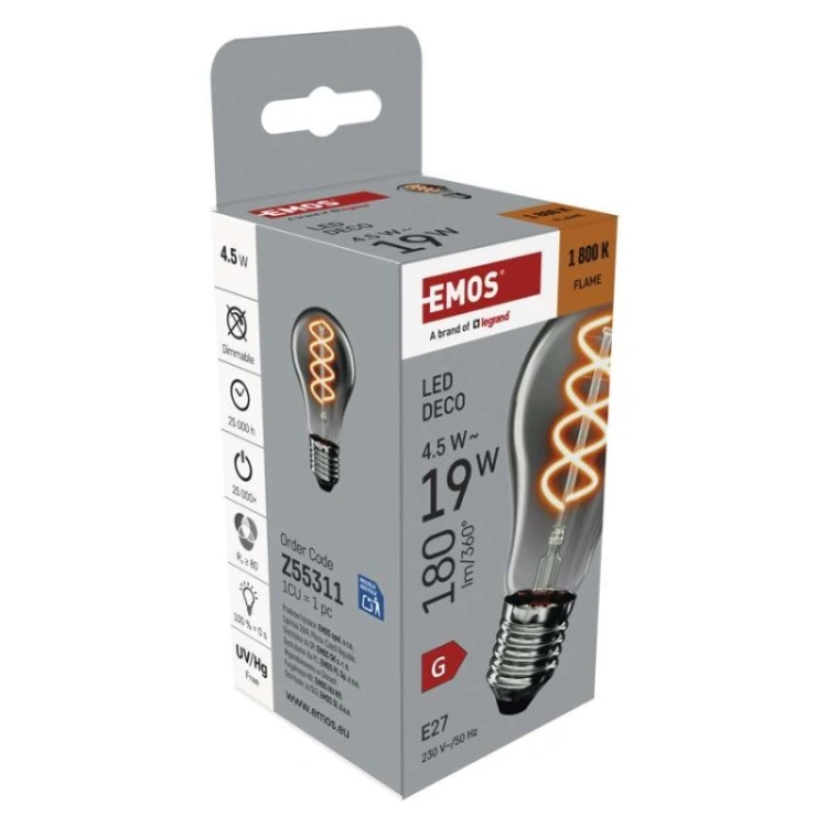 Żarówka LED G95 smoked 180lm flame