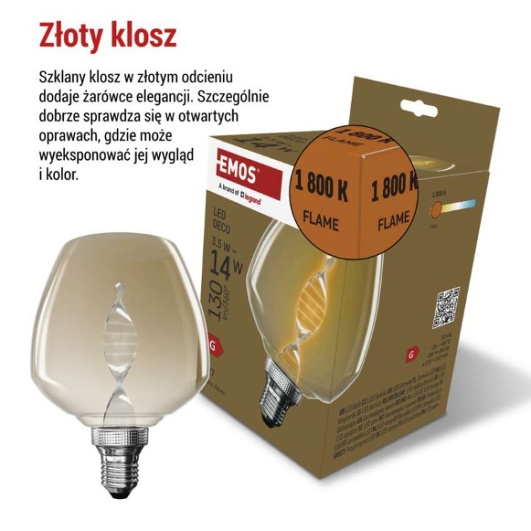 Żarówka LED E27 flame 3,5W