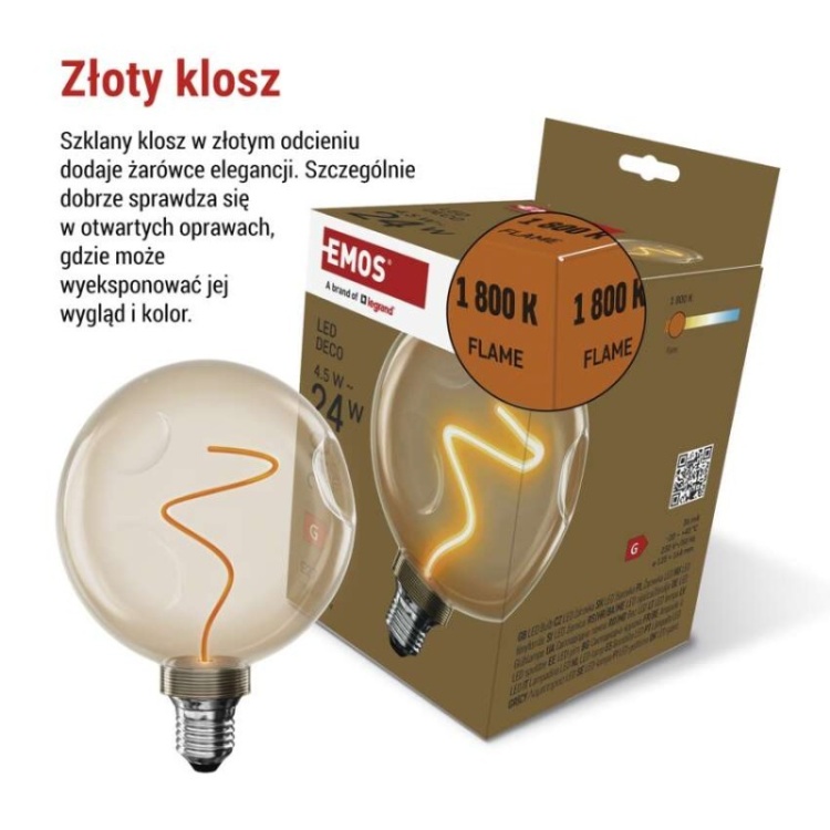 Żarówka LED vintage 1800K CG125A
