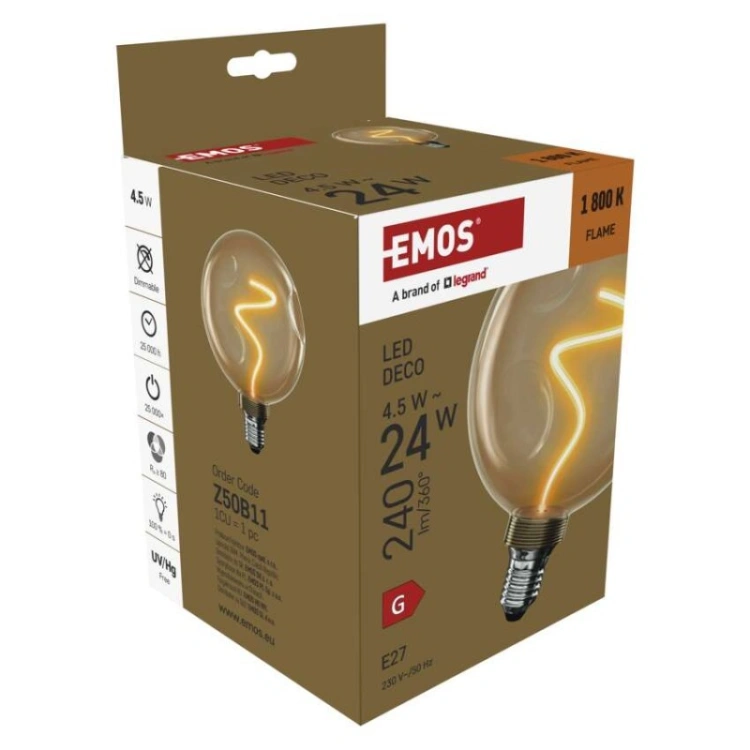 Złota żarówka LED owalna CG125A