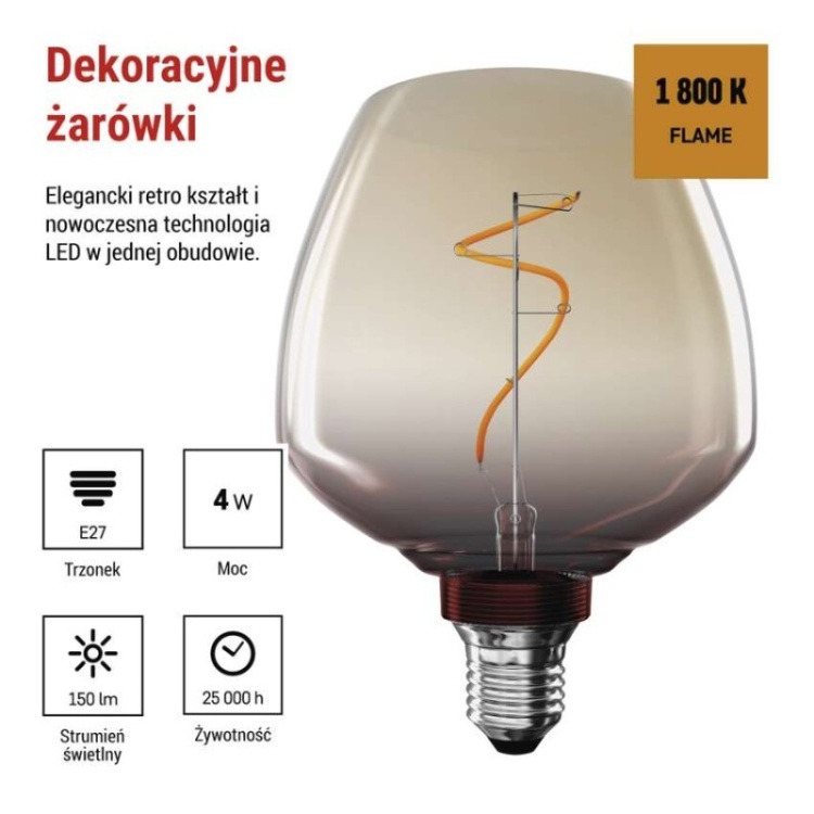 Żarówka vintage S123 1800K