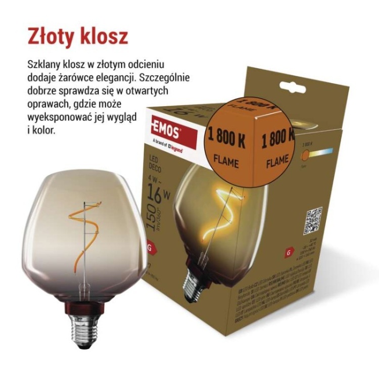 Żarówka LED vintage 1800K S123